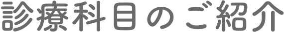 診療科目のご紹介